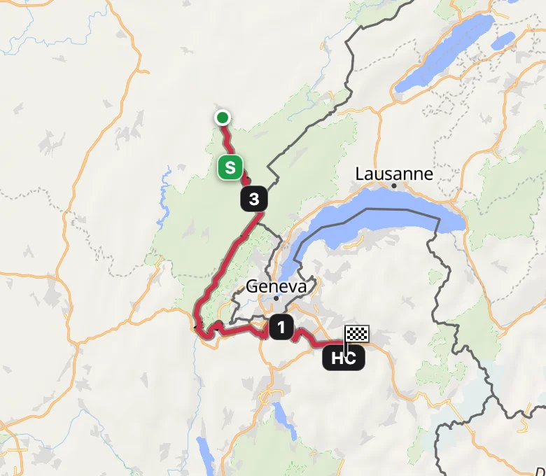 Tour de France 2026 Stage 15 route map